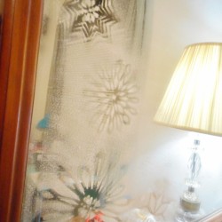 Snowy Window or Mirror - dresser mirror with snowflake designs