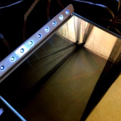 A homemade LED vanity mirror.