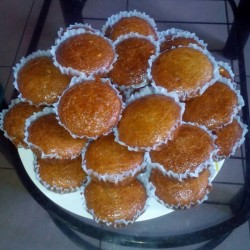A platter of homemade banana cakes.