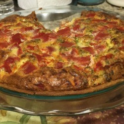 Spanish Quiche in pie pan 