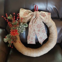 Name Ideas for a Wreath Making Company - fabric wrapped foam Christmas wreath