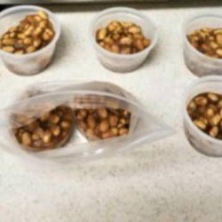 containers of baked beans ready for freezing