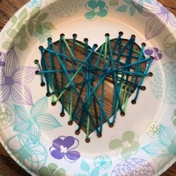 Heart Paper Plate Sewing Craft 