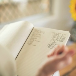 A planning list for a wedding.