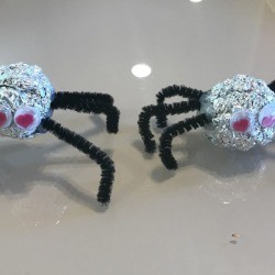 Foil Spiders - two spiders next to each other
