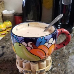 Wine Cork Coaster - soup cup on coaster