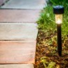 A solar patio light outside.