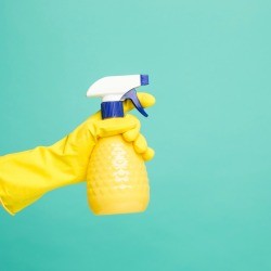 A spray cleaning bottle
