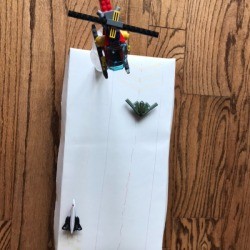 Toy Helicopter/Airplane Landing Pad - helicopter on top of the water bottle landing pad