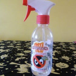 A spray bottle marked 