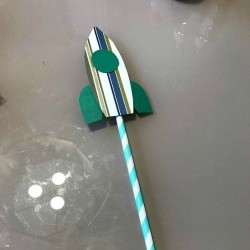 Straw Space Rocket - ready to launch