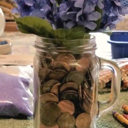 Vase of Many Colors - example with pennies