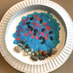Paper Plate Aquarium Toddler Craft - finished aquarium to hang