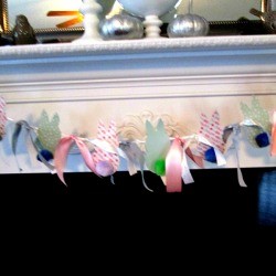 Spring Bunny Banner - banner on mantle