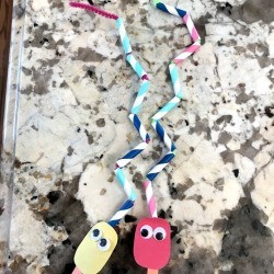 Making a Paper Drinking Straw Snake - two snakes on countertop