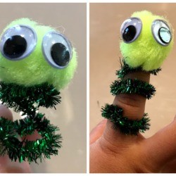 Easy Pom Pom Finger Puppet - finger puppet