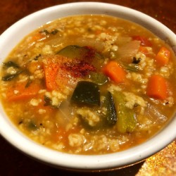 bowl of Oat and Vegetable Soup
