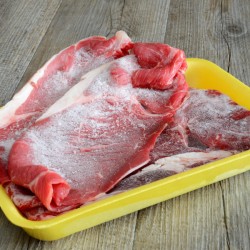 Thawing Meat in a tray.
