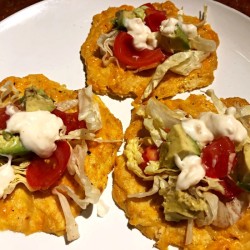 Cheesy Chicken Shelled Tacos on plate