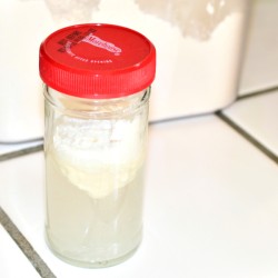 Flower and water in a jar to be added to gravy.