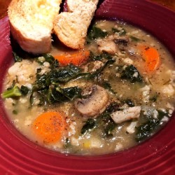 Soup with crusty bread