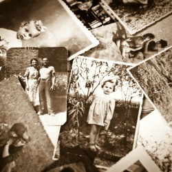 A collection of black and white photos.