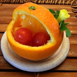 Decorative Baskets from Oranges - handled basket ready to serve