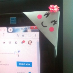 Computer Monitor Corner Decoration - closeup of monitor corner decoration