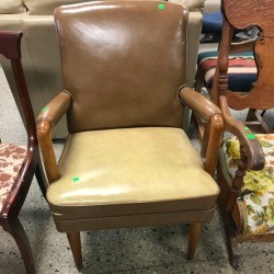 Identifying a Vintage Chair - vinyl or leather upholstered vintage arm chair