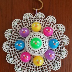 Baby Chick Easter Hat - hanging decorated hat