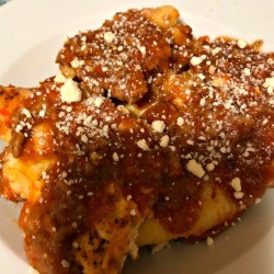 Homemade Stuffed Shells with Meat Sauce 