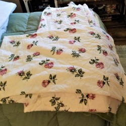 A king sized comforter that has been deconstructed and saved for reuse.