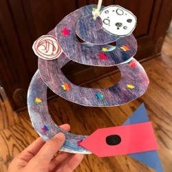 Rocket Paper Twirler Room Decor - ready to hang